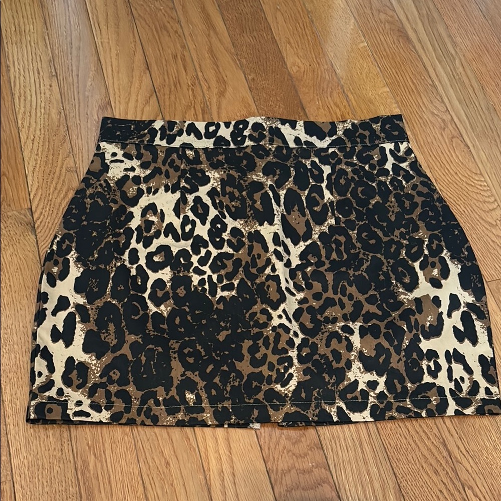 Leopard Print Mini Skirt